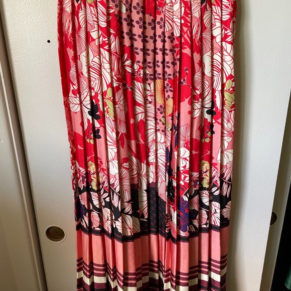 Dahlia Macphee Floral Pleated Midi Dress Medium - Picture 4 of 7